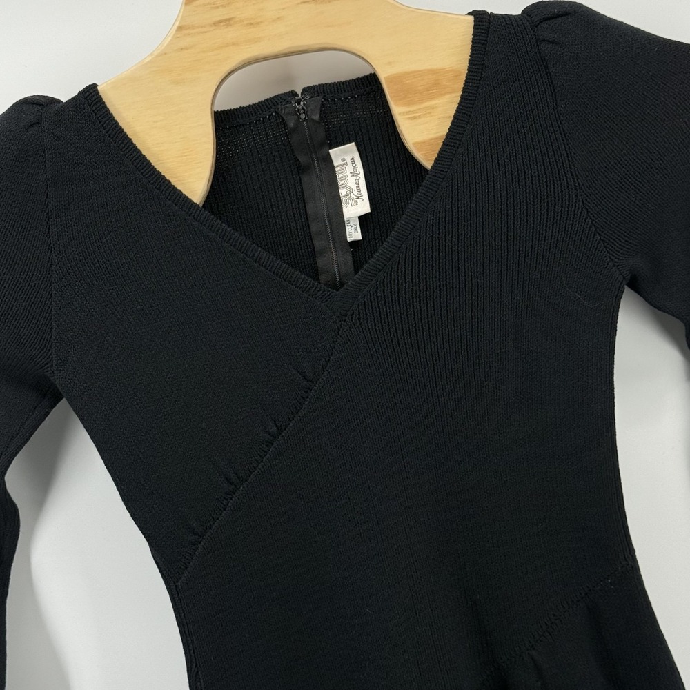 Vintage St John Dress Womens Small Knit Puff Sleeve Neiman Marcus 70s Retro